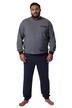 Pyžamo Men+, břišní střih, dvojdílné, dlouhé rukávy, do 8XL