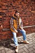 Men+ Outdoor-vest, tofarvet, hætte, op til str. 8XL