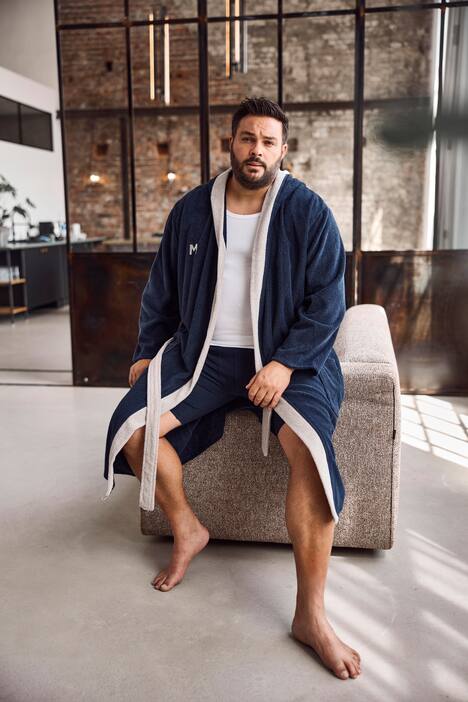 Men+ badekåpe, frotté, hette, opptil 8 XL