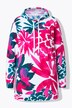 Sweat-shirt à capuche et manches longues, motif floral