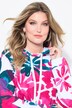 Sweat-shirt à capuche et manches longues, motif floral
