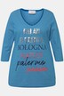 Stribet D-shirt, statement, V-udskæring, 3/4-lange ærmer