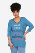 Stribet D-shirt, statement, V-udskæring, 3/4-lange ærmer