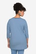 Stribet D-shirt, statement, V-udskæring, 3/4-lange ærmer
