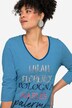 Stribet D-shirt, statement, V-udskæring, 3/4-lange ærmer
