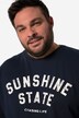 Men+ T-skjorte, lange ermer, stort trykk, rund hals, opptil 8 XL