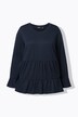 Shirt, glitter, A-lijn, ronde hals, lange mouw, volants