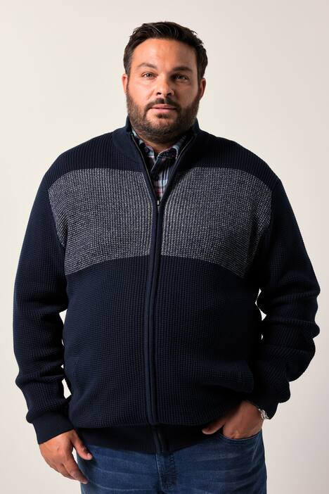 Men+-neuletakki, pystykaulus, vetoketju, suurin koko 8XL