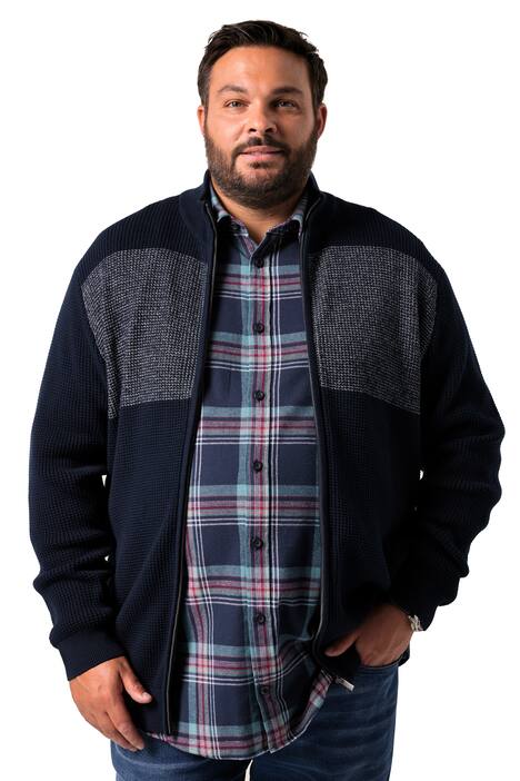 Rozepínací svetr Men+, stojáček, zip, do 8XL