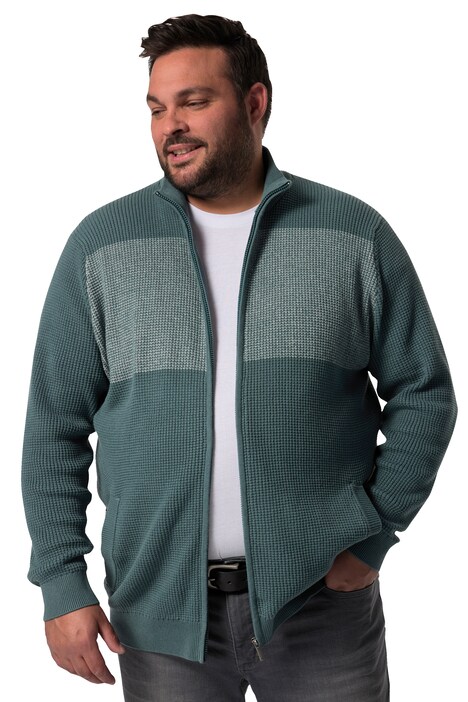 Rozepínací svetr Men+, stojáček, zip, do 8XL