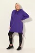 Long sweat à capuche, manches longues et bandes en satin