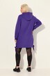 Long sweat à capuche, manches longues et bandes en satin