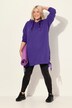 Long sweat à capuche, manches longues et bandes en satin