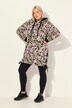 Lang hoodie, leopardmønster, satengbånd, hette, lange ermer