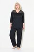 Pyjamas, blondeindsats, V-udskæring, 3/4-ærmer