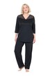 Pyžamo, krajková vsadka, výstřih do V, 3/4 rukávy