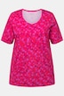Longshirt, met patroon, ronde hals, korte mouwen