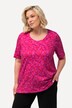 Longshirt, met patroon, ronde hals, korte mouwen
