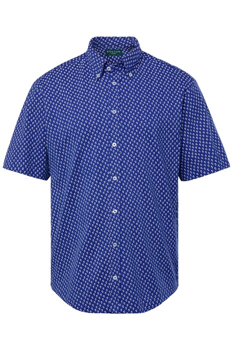 Košile Boston Park, piké, krátké rukávy, květovaný vzor, límeček s knoflíky, Modern střih, do 8XL