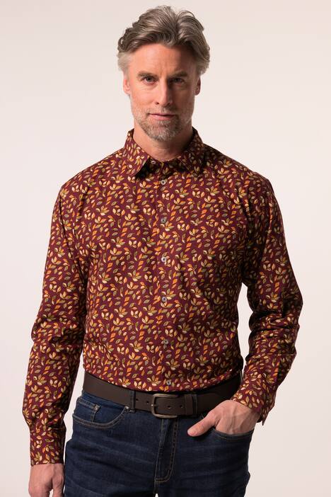 Chemise à fleurs Boston Park. Manches longues, col Kent. Coupe Comfort Fit - jusqu'au 8 XL