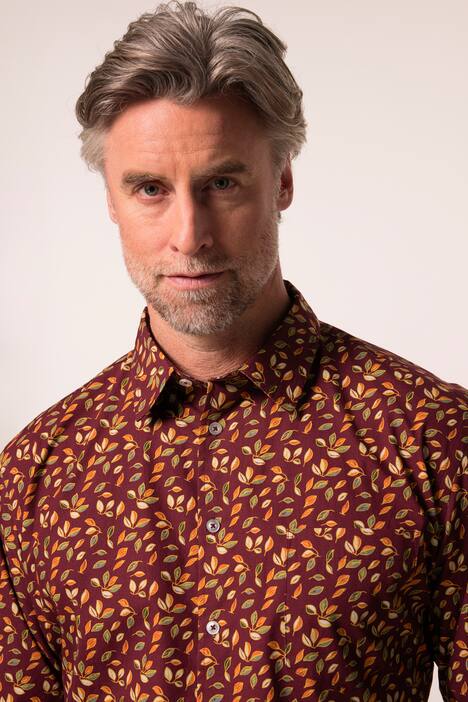 Chemise à fleurs Boston Park. Manches longues, col Kent. Coupe Comfort Fit - jusqu'au 8 XL