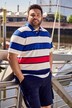 Men+ poloshirt, korte ærmer, stribet piqué-stof, mavevenlig pasform, op til str. 8 XL