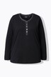 T-shirt, glitter-knoopsluiting, V-hals, lange mouwen