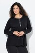 T-shirt, glitter-knoopsluiting, V-hals, lange mouwen