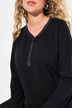 T-shirt, glitter-knoopsluiting, V-hals, lange mouwen