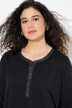 T-shirt, glitter-knoopsluiting, V-hals, lange mouwen