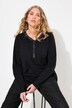 T-shirt, glitter-knoopsluiting, V-hals, lange mouwen