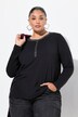 T-shirt, glitter-knoopsluiting, V-hals, lange mouwen