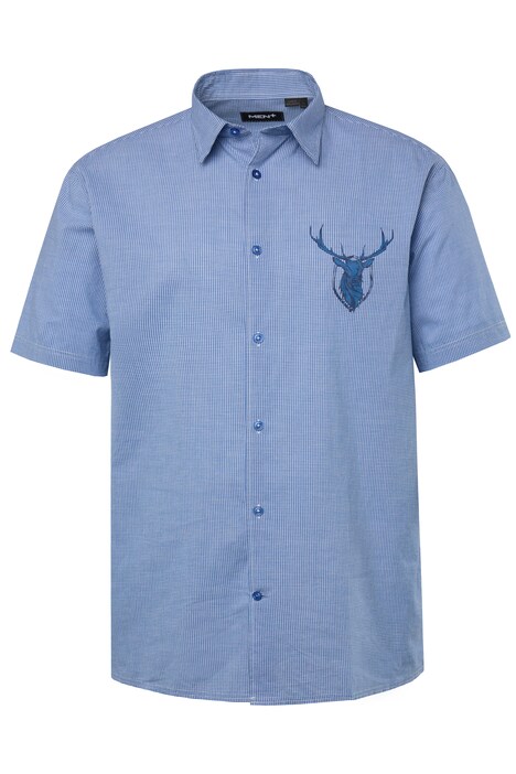Tradiční košile Men+, krátké rukávy, vichy káro, Kent límeček, Comfort střih, do 8XL