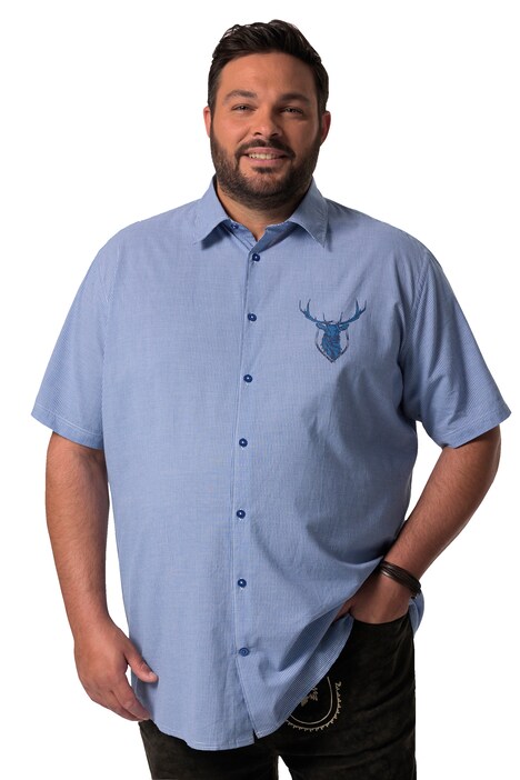 Tradiční košile Men+, krátké rukávy, vichy káro, Kent límeček, Comfort střih, do 8XL