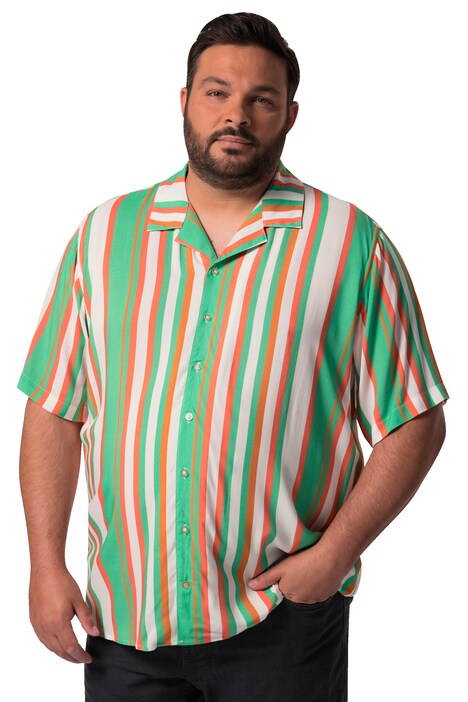 Pruhovaná košile Men+, krátké rukávy, Cuba límeček, do 8XL