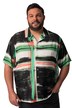 Košile Men+, krátké rukávy, plošný potisk, Cuba límeček, do 8XL