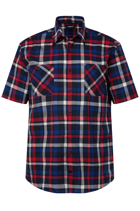 Kostkovaná košile Men+, krátké rukávy, Kent límeček, Comfort střih, do 8XL