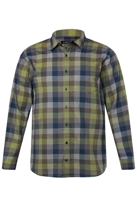 Kostkovaná košile Men+, dlouhé rukávy, Kent límeček, Comfort střih, do 8XL