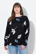 Sweater, blade, bådudskæring, lange ærmer, økologisk bomuld