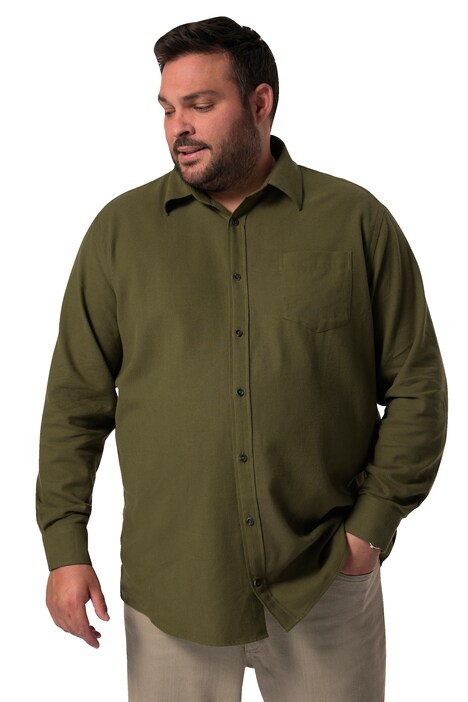 Flanelová košile Men+, dlouhé rukávy, Kent límeček, Comfort střih, do 8XL