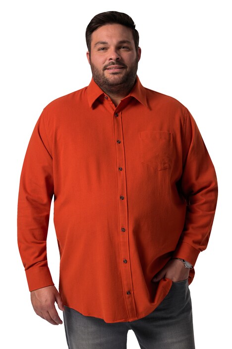 Flanelová košile Men+, dlouhé rukávy, Kent límeček, Comfort střih, do 8XL