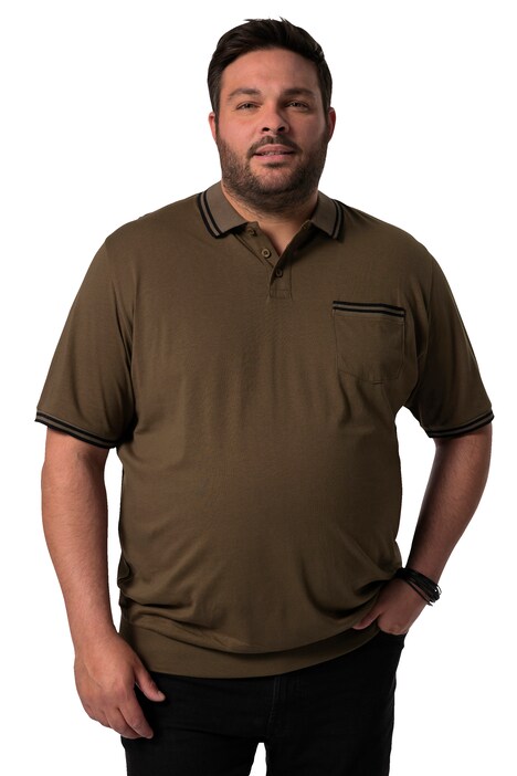 Polokošile Men+, břišní střih, krátké rukávy, polo límeček, do 8XL