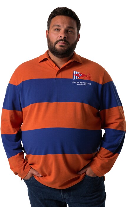 Polokošile Men+, dlouhé rukávy, pruhované poké, do 8XL