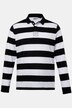Men+-pikeepaita, pitkät hihat, raitoja, painatus takana, suurin koko 8XL
