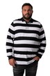Polokošile Men+, dlouhé rukávy, pruhy, potisk na zádech, do 8XL