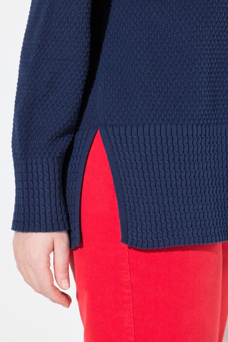 Pull camionneur en maille à col montant, manches longues et fermeture zippée