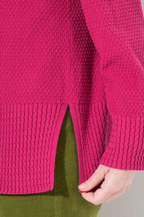Pull camionneur en maille à col montant, manches longues et fermeture zippée