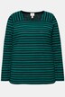 T-shirt rayé en coton bio, encolure carrée et manches longues