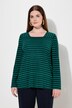 T-shirt rayé en coton bio, encolure carrée et manches longues