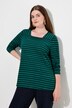 T-shirt rayé en coton bio, encolure carrée et manches longues